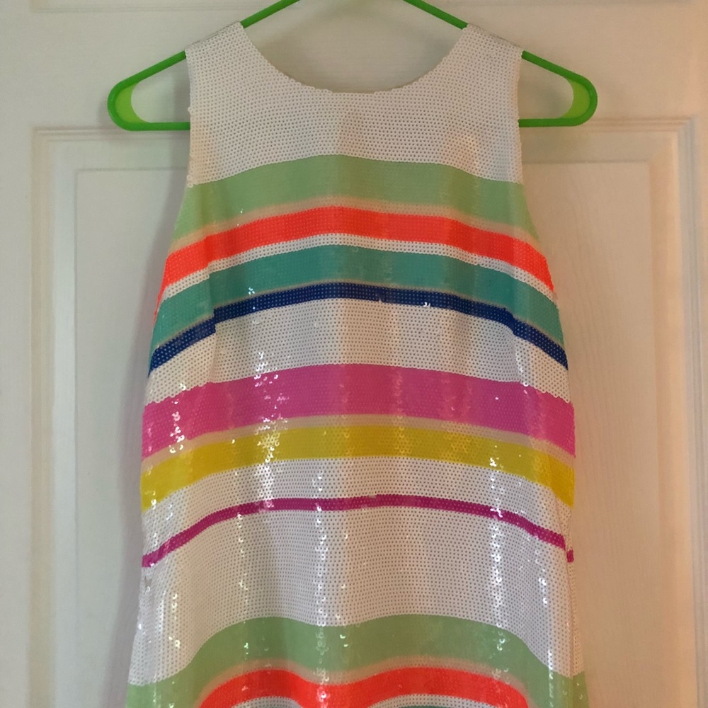 ✨ Kate Spade Neon Sequined Stripe Dress Size 10 ✨ - Picture 4 of 8
